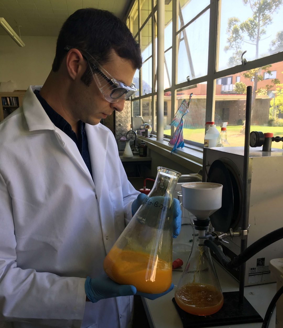 STAR fellow Zachary Sturbaum in Chemistry lab